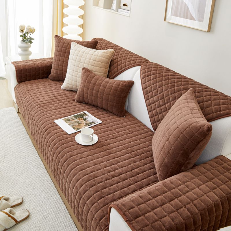 Washer Toss Set - Plush Plaid Sofa Cushion Non-Slip Thickened