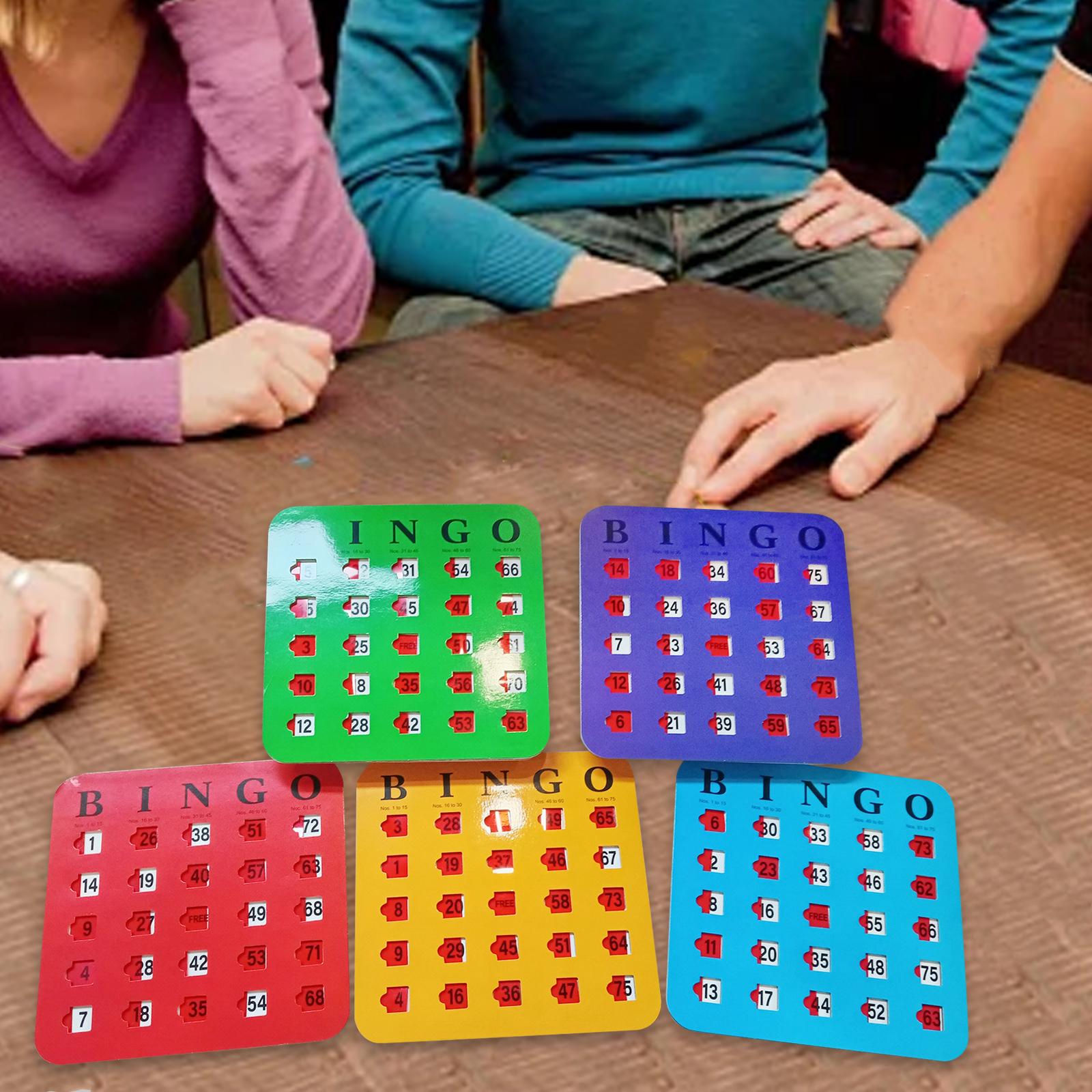 Party Games Large Groups - 5 Pieces Large Print Bingo Cardboard