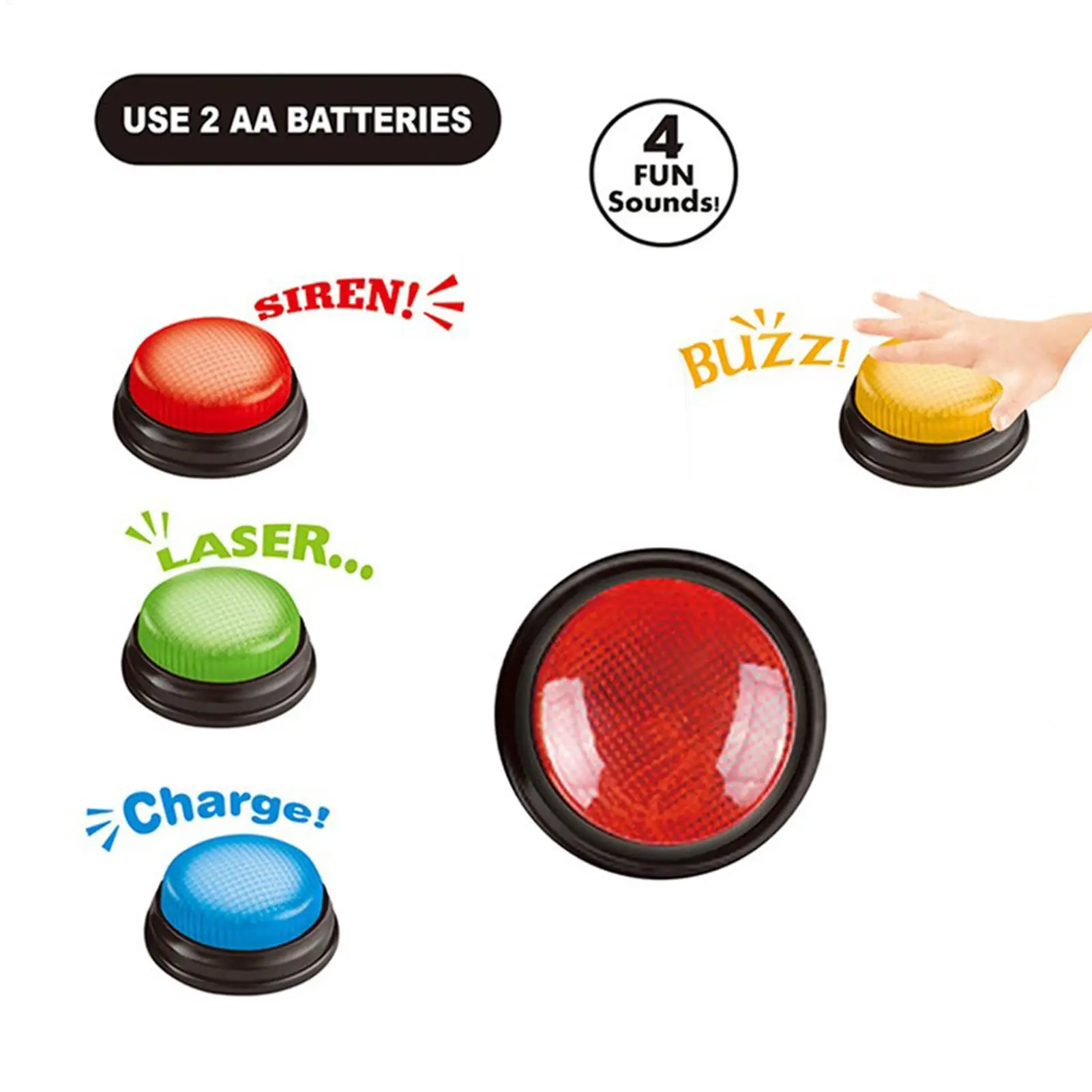 Party Games Engagement - Game Buzzer 4-Piece Quick Answer Button