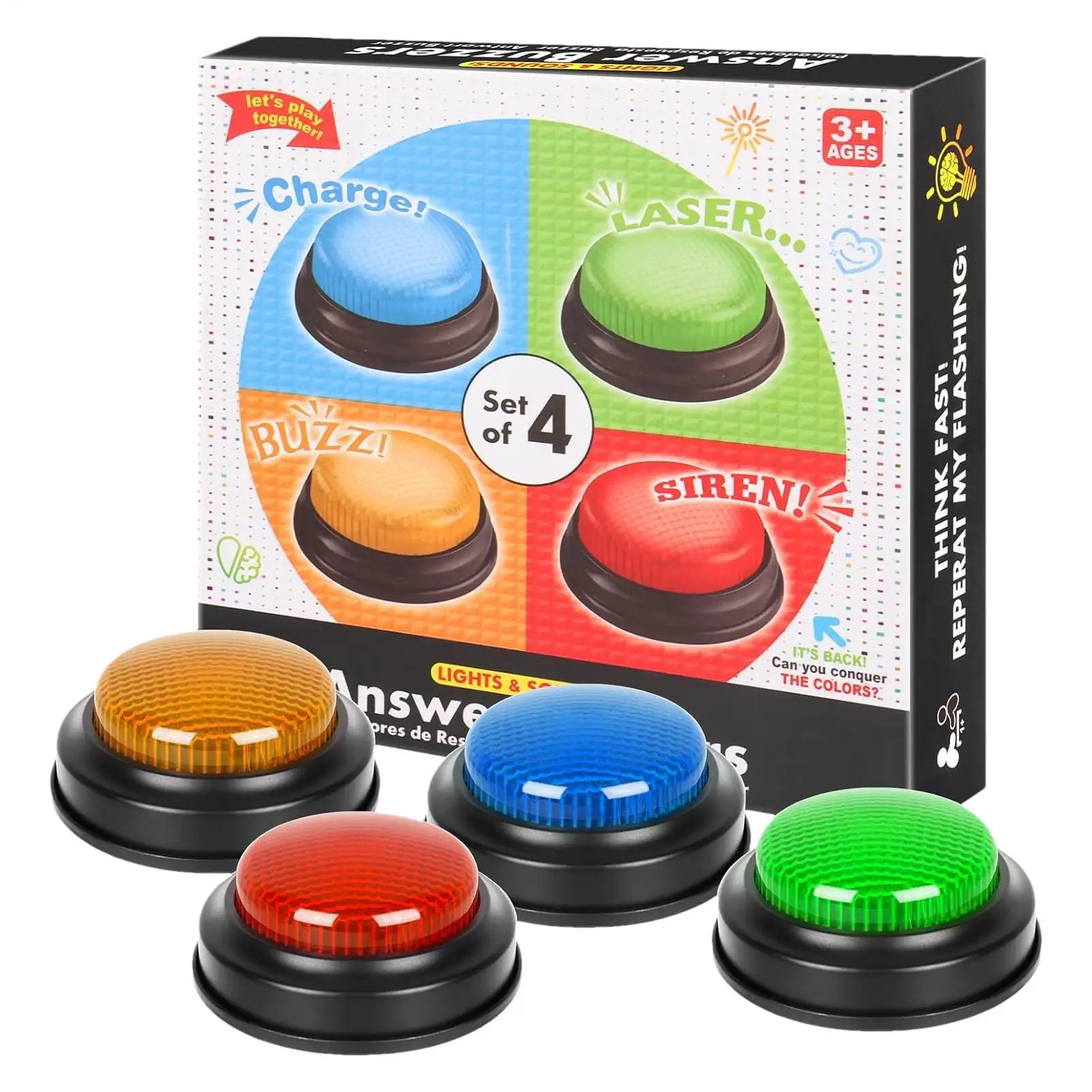 Game Buzzer 4-Piece Quick Answ - đánh giá và giá Party Games Engagement
