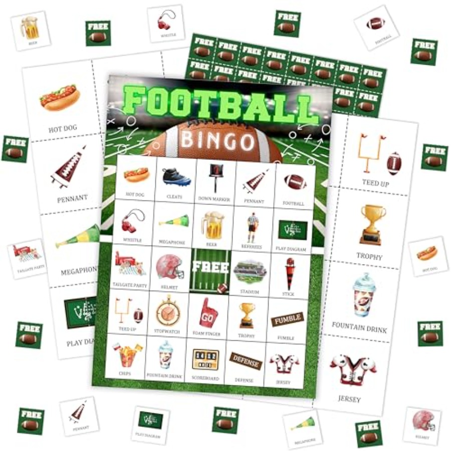 Football Party Bingo Game Card - đánh giá và giá Party Games Large Groups