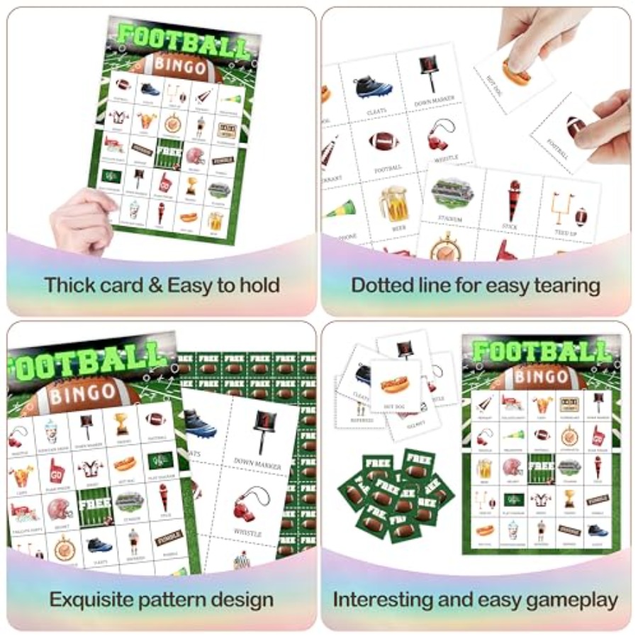Football Party Bingo Game Card - đánh giá và giá Party Games Large Groups